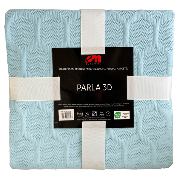 Parla 3D kétoldalas ágytakaró kék színben 220x240 párnahuzat nélkül