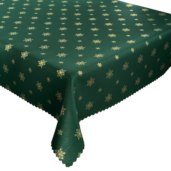 Kétoldalas foltálló terítő karácsonyi zöld hó 1