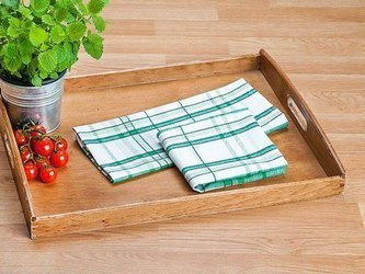 Pamut konyharuhák Adela Fehér Zöld 45x65 cm