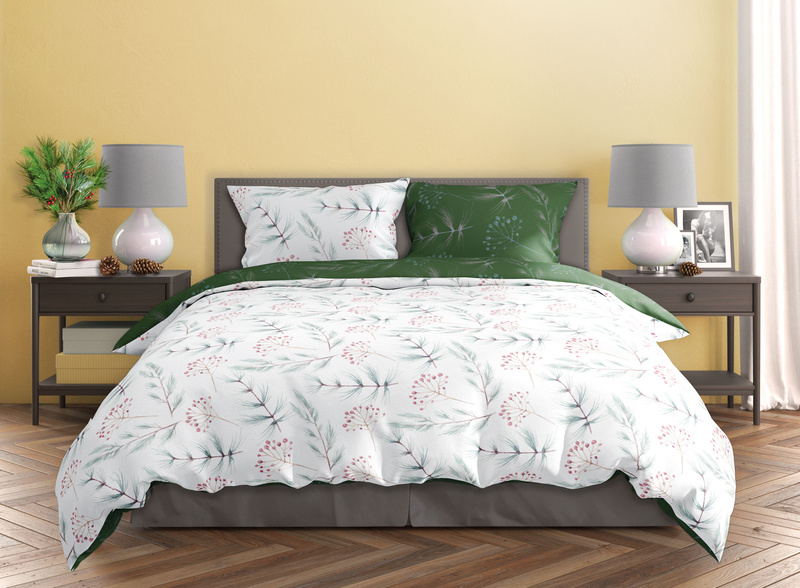 Pamut szatén ágyneműgarnitúra 140x200+70x90 Milagro Verde 020