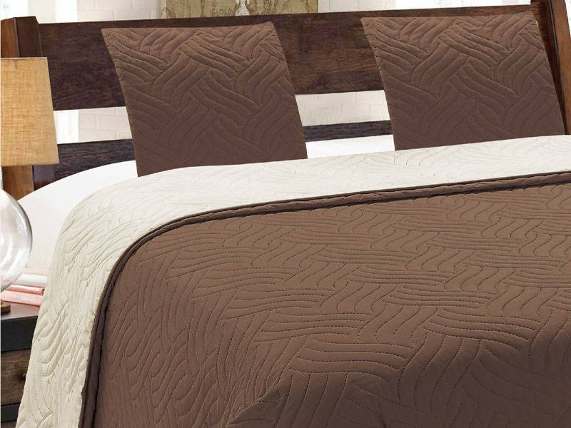 Kétoldalas ágytakaró Vigo II Ecru-barna 011 180x220+2x40x40