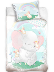 Gyermekágyak 100x135+40x60 Kis Elefántkék Pink BABY214009