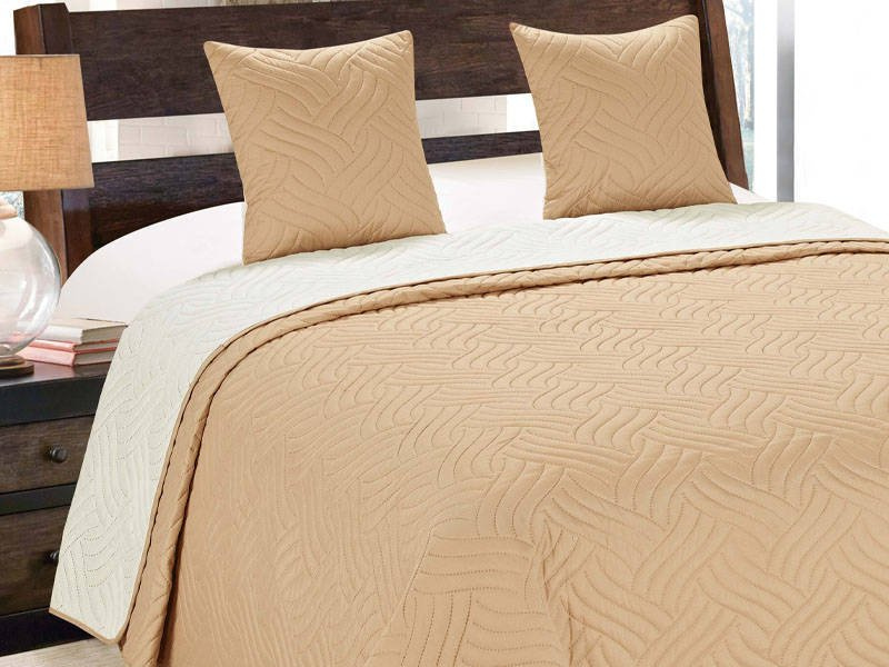 Kétoldalas ágytakaró Vigo II Sötét Bézs-Ecru 11 180x220+2x40x40