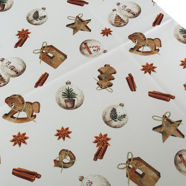 Dwustronny Obrus Plamoodporny Śnieg Złoty I