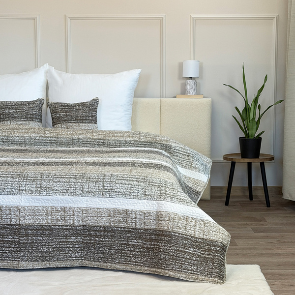 Kétoldalas ágytakaró TAVIRA J-035 Brian Beige 180x220+2x40x40