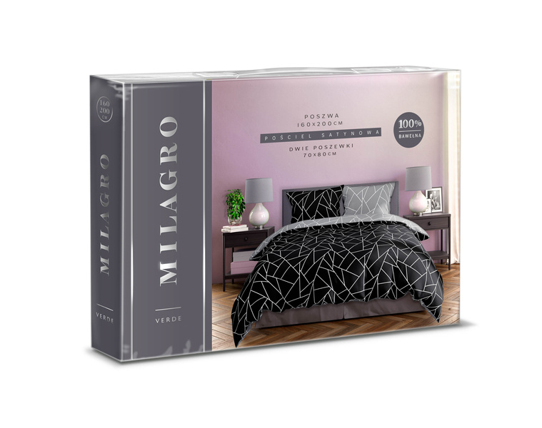 Pamut szatén ágyneműgarnitúra 160x200+ 2x70x80 Milagro Verde 007