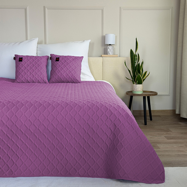 Kétoldalas Parla 3D ágytakaró Lila 180x220+2x40x40