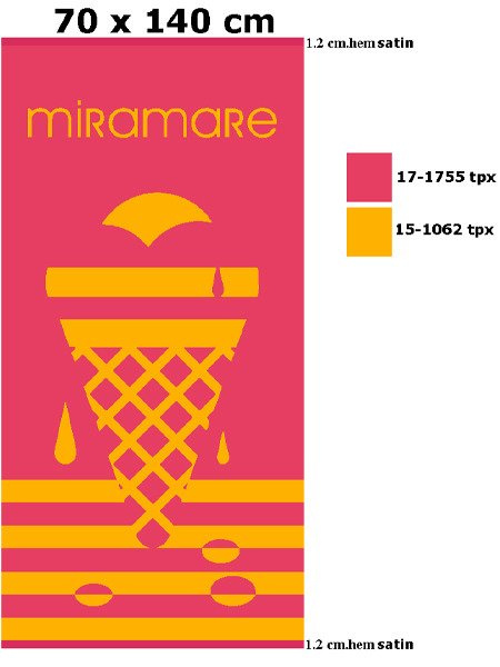 Velúr strand törölköző Miramare Drop 07 70x140 cm