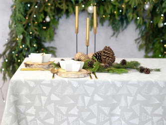 Karácsonyi Asztalterítő Szürke karácsonyfák