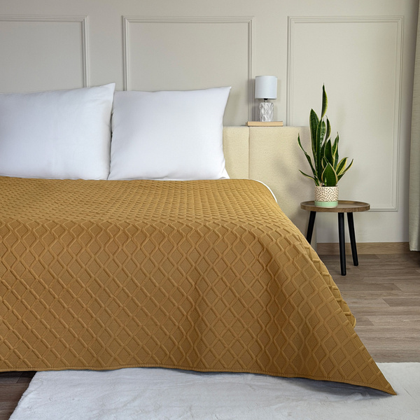 Parla 3D kétoldalas ágytakaró kék barna 220x240 párnahuzat nélkül