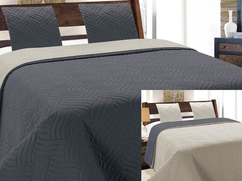 Kétoldalas ágytakaró Vigo II Sötét szürke -ezüst 11- Párnahuzat Nélkül 220x240