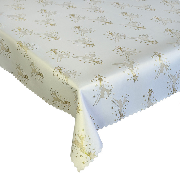Dwustronny Obrus Plamoodporny Śnieg Złoty I