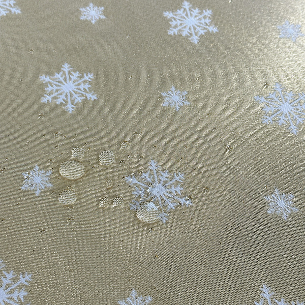Dwustronny Obrus Plamoodporny Śnieg Złoty I Okrągły