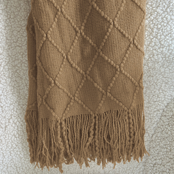 Jacquard Takaró Rojtokkal Neria Bézs Taupe 130x170 cm