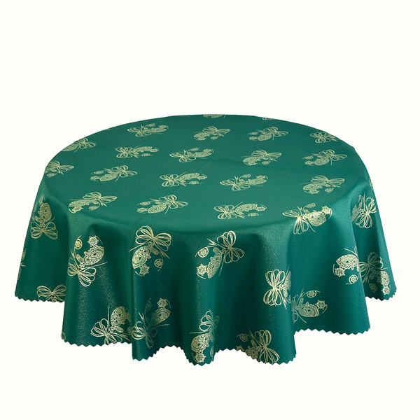 Megfordítható foltálló terítő karácsonyi zöld hó 1 kör