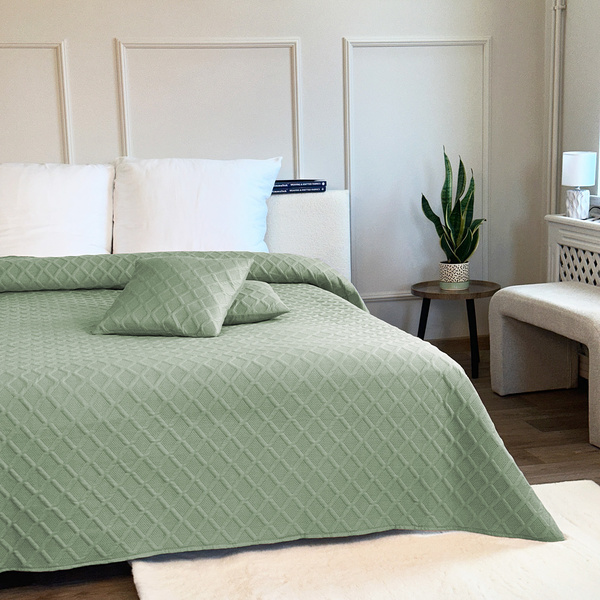 Kétoldalas Parla 3D ágytakaró zöld 180x220+2x40x40