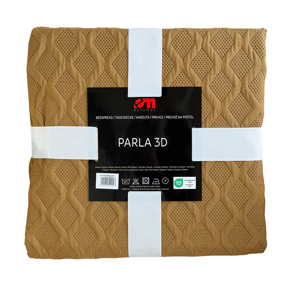 Parla 3D kétoldalas ágytakaró kék barna 220x240 párnahuzat nélkül