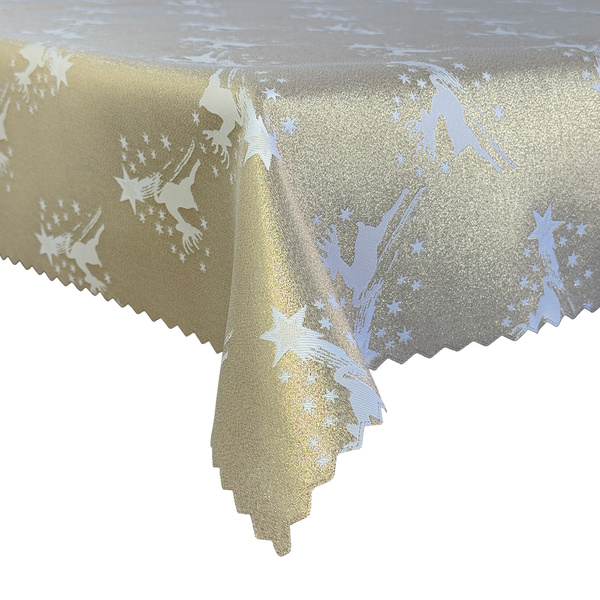 Dwustronny Obrus Plamoodporny Śnieg Złoty I