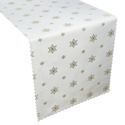 Dwustronne Bieżniki i Serwety Plamoodporne Śnieg Złoty I