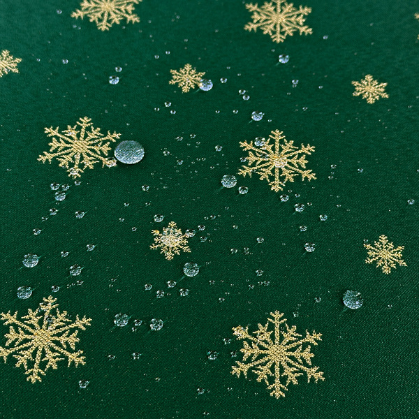 Kétoldalas foltálló terítő karácsonyi zöld hó 1