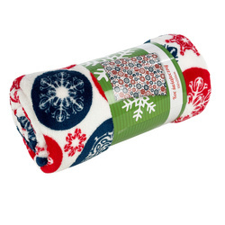 Mikroszálas takaró Merry Christmas hópelyhek 150x200 cm