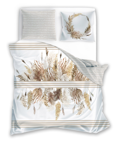 Pamut szatén ágyneműgarnitúra 160x200+ 2x70x80 Boho 003