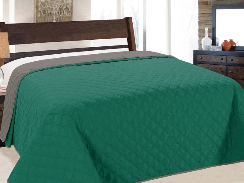 Kétoldalas ágytakaró Vigo II Emerald Graphit 013- Párnahuzat Nélkül 220x240