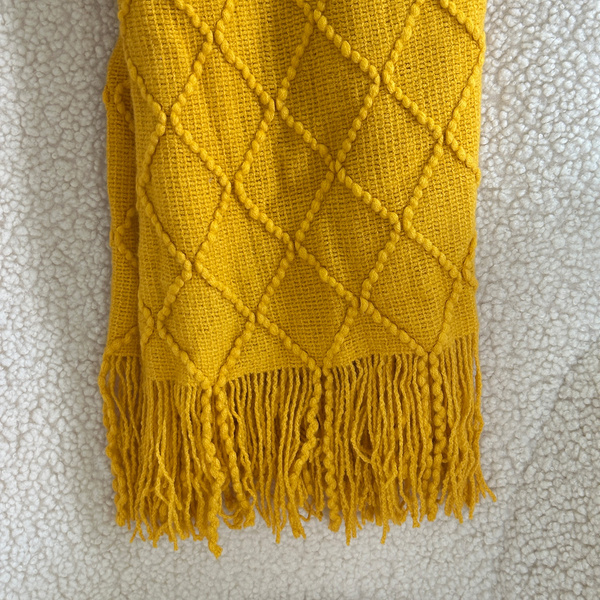 Jacquard Takaró Rojtokkal Neria Sárga 130x170 cm