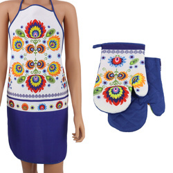 Konyhai kötény és 2 konyhai kesztyű Folk II 2267A - készlet