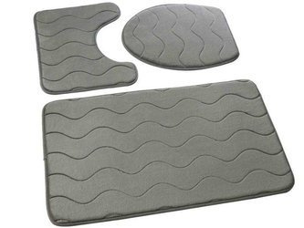 Fürdőszobaszőnyegek Sumba Világos Szürke 23 - Háromrészes