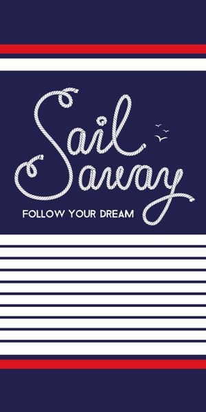 Strandtörölköző Ibiza Sail Away 04 90x160 cm