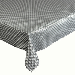 Foltálló Asztalterítő Szegéllyel Grafit Ezüst Fekete Zig Zag 2124