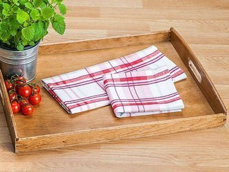 Pamut konyharuhák Adela Fehér Piros 45x65 cm