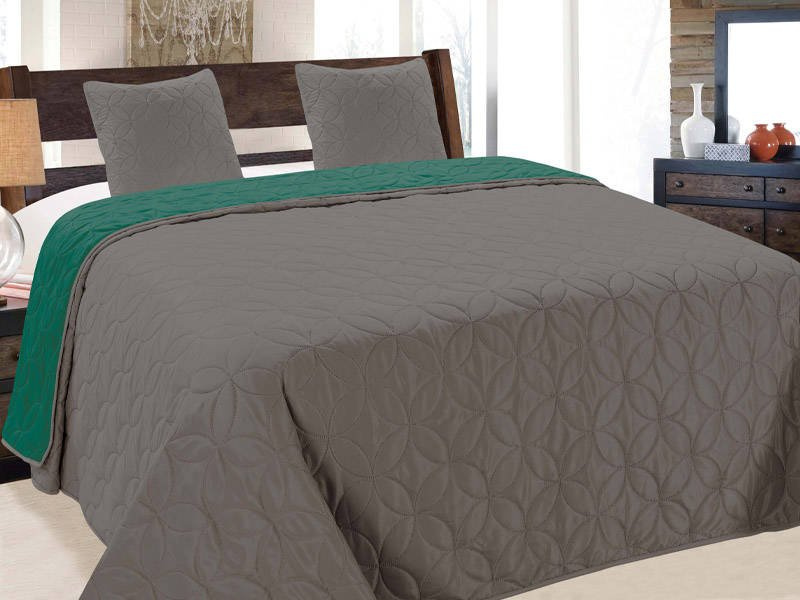 Kétoldalas ágytakaró Vigo II Emerald Graphit 006 220x240+2x40x40