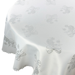 Karácsonyi Asztalterítő Ezüst Ornament Kerek