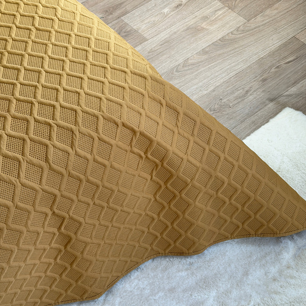 Parla 3D kétoldalas ágytakaró kék barna 220x240 párnahuzat nélkül