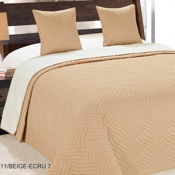 Kétoldalas ágytakaró Vigo II Sötét Bézs-Ecru 11 180x220+2x40x40