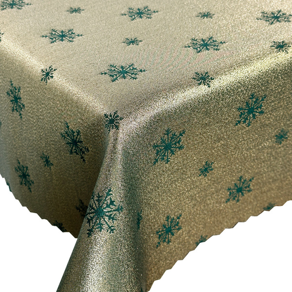 Kétoldalas foltálló terítő karácsonyi zöld hó 1