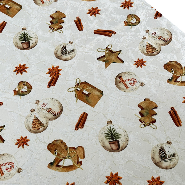 Dwustronny Obrus Plamoodporny Śnieg Złoty I