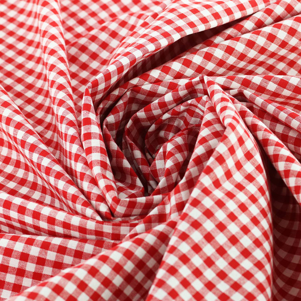 Kockás Viaszos Vászon Piros 02