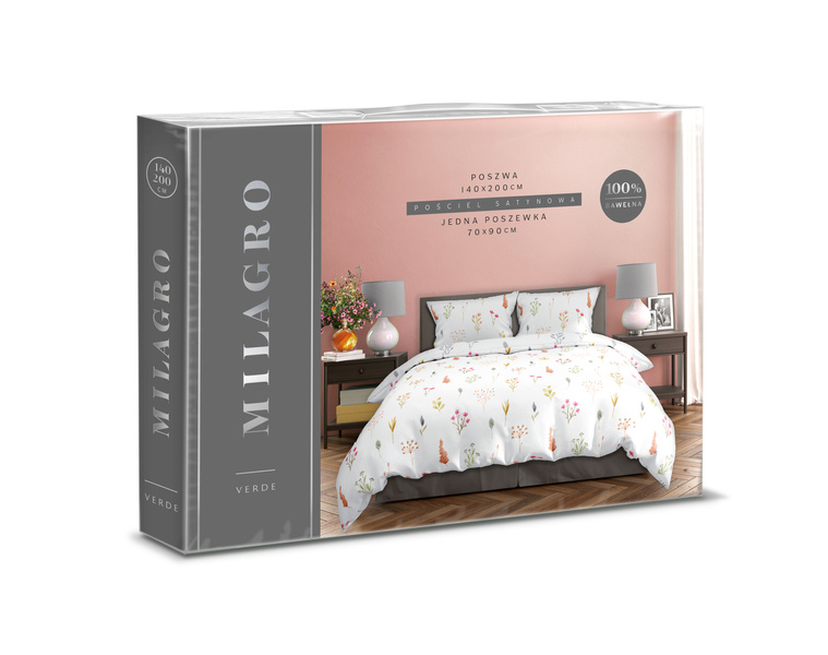 Pamut szatén ágyneműgarnitúra 140x200+70x90 Milagro Verde 022
