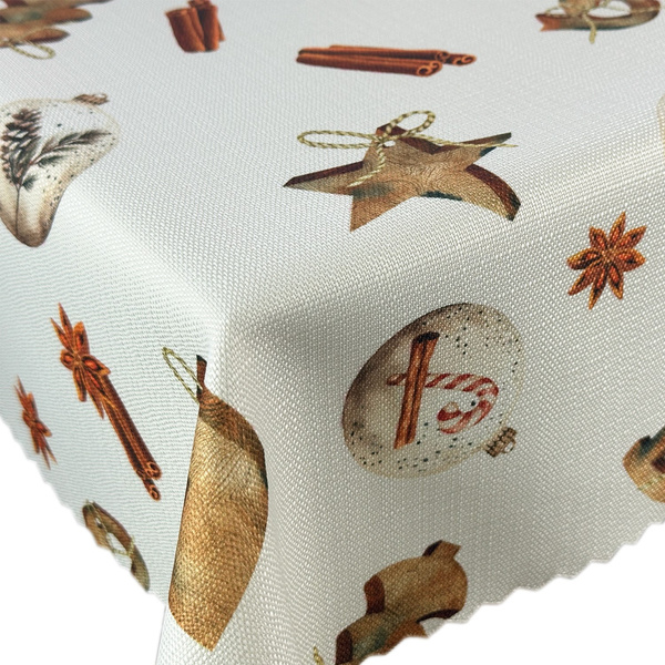 Dwustronny Obrus Plamoodporny Śnieg Złoty I