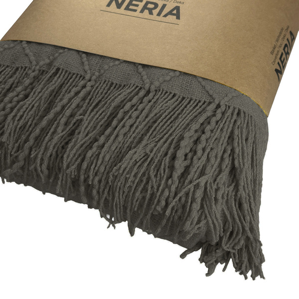 Jacquard Takaró Rojtokkal Neria Grafitszürke Sötétszürke150x200 cm