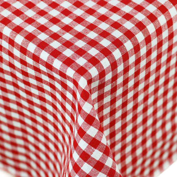 Kockás Viaszos Vászon Piros 02
