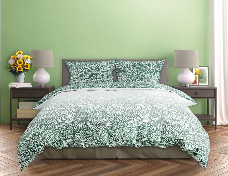 Pamut szatén ágyneműgarnitúra 220x200+ 2x70x80 Milagro Verde 010