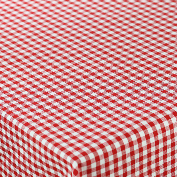 Kockás Viaszos Vászon Piros 02