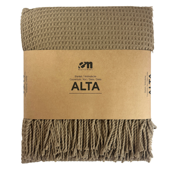 Jacquard Alta Takaró Rojtokkal Gofris Textúra Bézs Taupe 200x220 cm