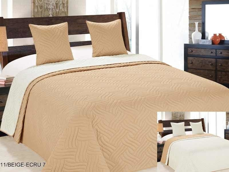 Kétoldalas ágytakaró Vigo II Sötét Bézs-Ecru 11 180x220+2x40x40