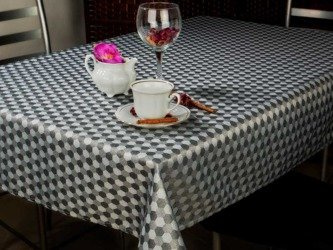 Foltálló Asztalterítő Szegéllyel Grafit Ezüst Fekete 2125