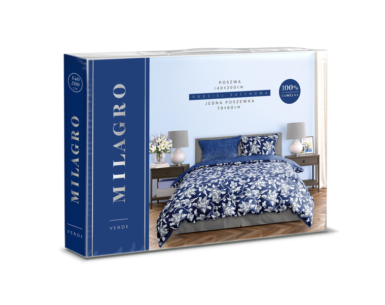 Pamut szatén ágyneműgarnitúra 140x200+70x90 Milagro Verde 026